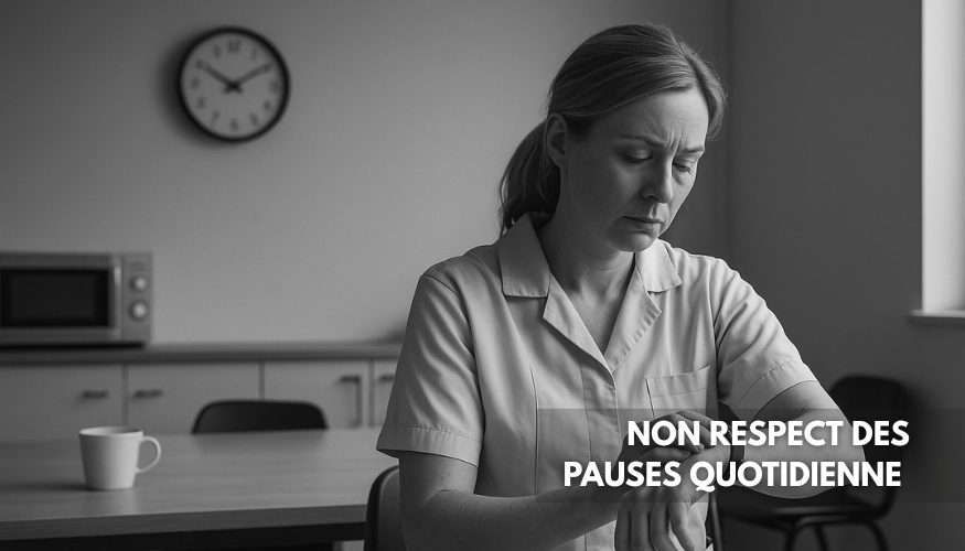 Salarié confronté au non-respect de sa pause quotidienne au travail
